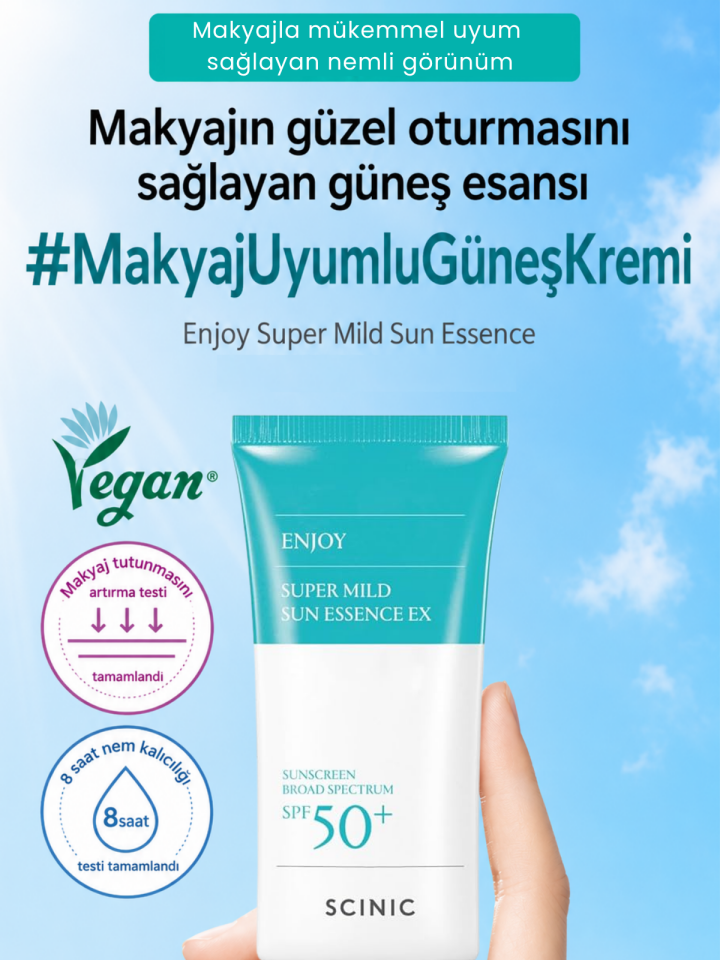 Enjoy Super Mild Sun SPF50+ Makyaj Altına Uygun Nemlendirici Güneş Kremi 50 ml