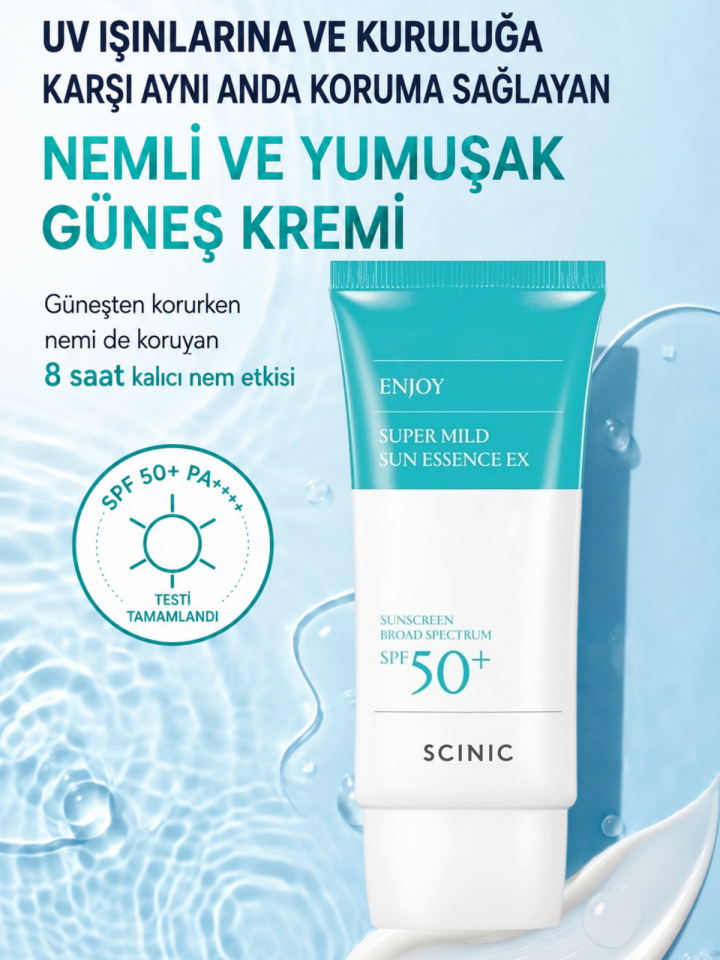 Enjoy Super Mild Sun SPF50+ Makyaj Altına Uygun Nemlendirici Güneş Kremi 50 ml