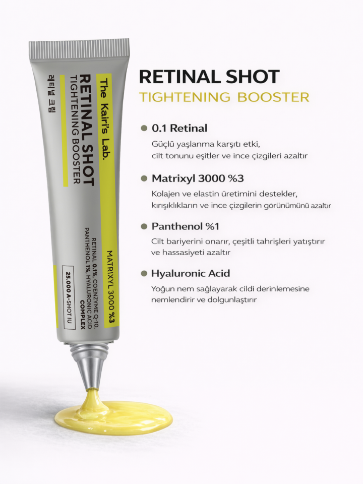 The Kairi's Lab. Retinal Shot Booster %0.1 Retinal Matrixyl 3000 %3 Hyaluronic Acid Kırışıklık Karşıtı Krem 15 ml