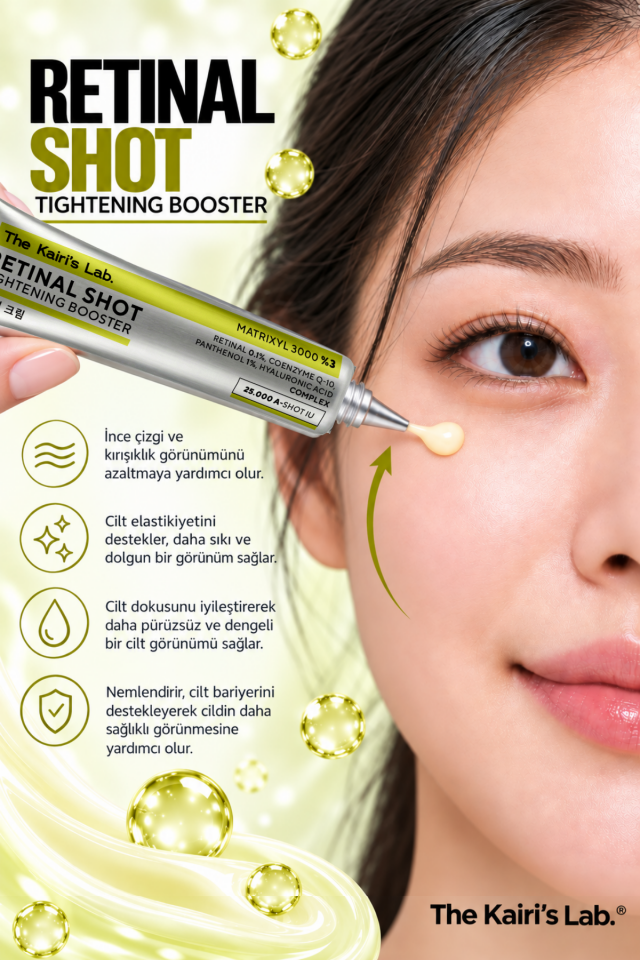 The Kairi's Lab. Retinal Shot Booster %0.1 Retinal Matrixyl 3000 %3 Hyaluronic Acid Kırışıklık Karşıtı Krem 15 ml