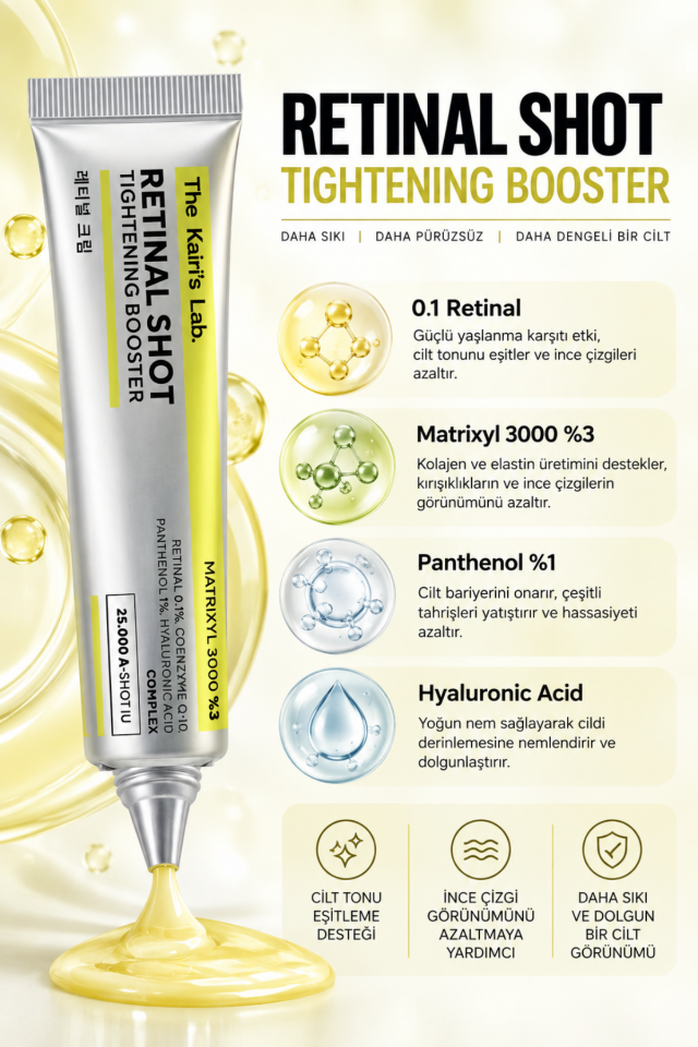 The Kairi's Lab. Retinal Shot Booster %0.1 Retinal Matrixyl 3000 %3 Hyaluronic Acid Kırışıklık Karşıtı Krem 15 ml