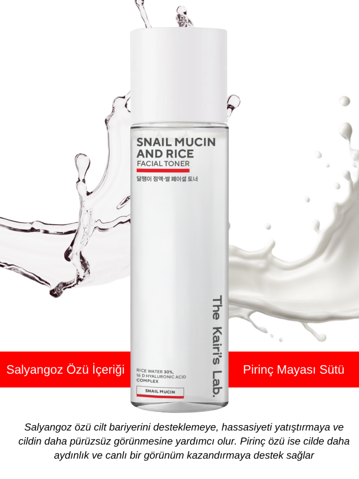 The Kairi's Lab. Salyangoz Özlü Pirinç Mayası Beyazlatıcı Aydınlatıcı Hyaluronic Acid Nemlendirici Tonik 200 ml