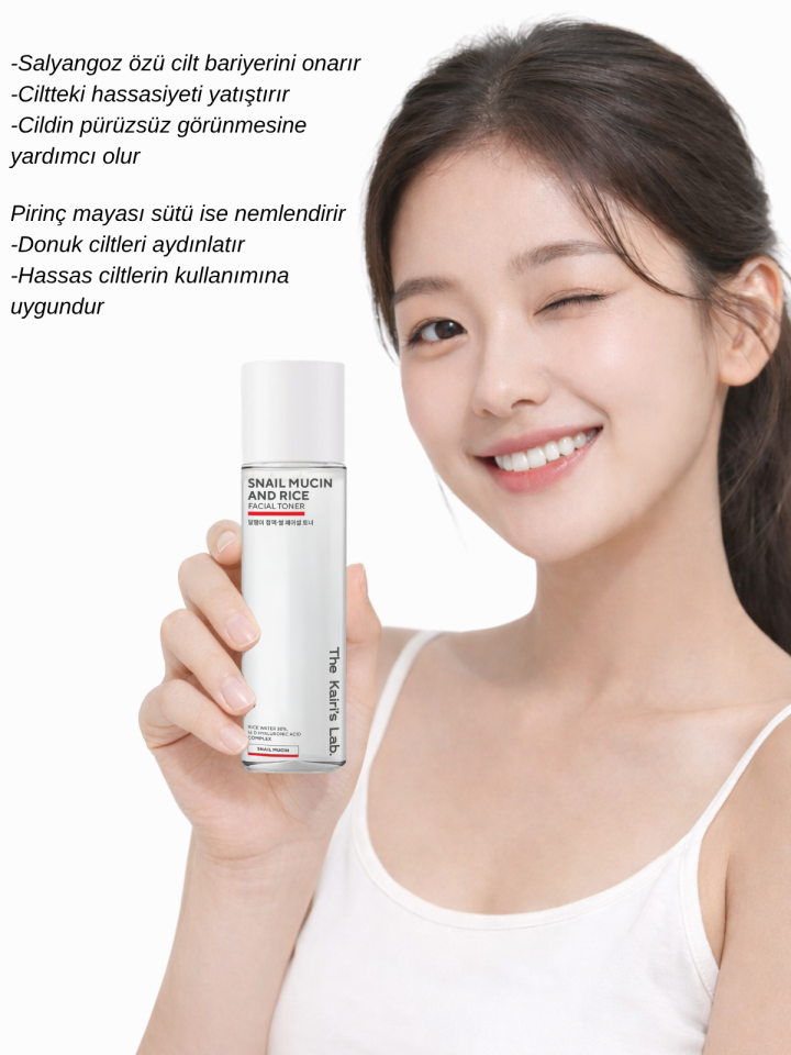 The Kairi's Lab. Salyangoz Özlü Pirinç Mayası Beyazlatıcı Aydınlatıcı Hyaluronic Acid Nemlendirici Tonik 200 ml